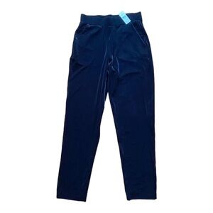 Loft tall black velvet pull on taper pants